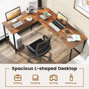 L-Shaped Computer Desk with CPU Stand Power Outlets and USB Ports