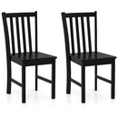 Rustic Dining Chairs Set of 2 Wooden Kitchen Chairs with Slat Tilt Backrest by LJGDeals