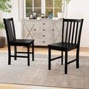 Rustic Dining Chairs Set of 2 Wooden Kitchen Chairs with Slat Tilt Backrest by LJGDeals