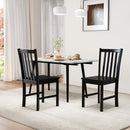 Rustic Dining Chairs Set of 2 Wooden Kitchen Chairs with Slat Tilt Backrest