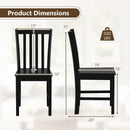 Rustic Dining Chairs Set of 2 Wooden Kitchen Chairs with Slat Tilt Backrest by LJGDeals