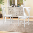 Rustic Dining Chairs Set of 2 Wooden Kitchen Chairs with Slat Tilt Backrest