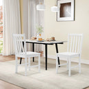 Rustic Dining Chairs Set of 2 Wooden Kitchen Chairs with Slat Tilt Backrest by LJGDeals