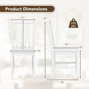 Rustic Dining Chairs Set of 2 Wooden Kitchen Chairs with Slat Tilt Backrest