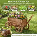Rustic Rolling Flower Pot Stand with Wheels and Handle-Coffee by LJGDeals