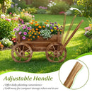 Rustic Rolling Flower Pot Stand with Wheels and Handle-Coffee by LJGDeals