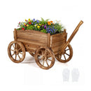 Rustic Rolling Flower Pot Stand with Wheels and Handle-Coffee by LJGDeals