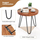 Rustic Round Solid Teak Wood Live Edge Outdoor Side End Table for Patio by LJGDeals