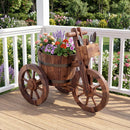 Rustic Wood Tricycle Planter with Wheels and Storage Box-Coffee by LJGDeals