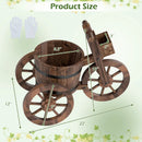 Rustic Wood Tricycle Planter with Wheels and Storage Box-Coffee by LJGDeals