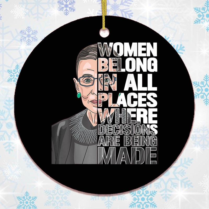 Ruth Bader Ginsberg RGB Women's Rights Quote Ornament