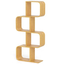 4-Tier S-Shaped Bamboo Bookcase with 4 Open Cubes for Living Room-Natural by LJGDeals