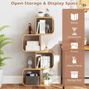 4-Tier S-Shaped Bamboo Bookcase with 4 Open Cubes for Living Room-Natural by LJGDeals
