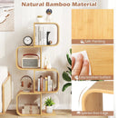 4-Tier S-Shaped Bamboo Bookcase with 4 Open Cubes for Living Room-Natural by LJGDeals