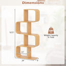 4-Tier S-Shaped Bamboo Bookcase with 4 Open Cubes for Living Room-Natural by DirectDeals