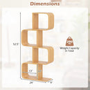 4-Tier S-Shaped Bamboo Bookcase with 4 Open Cubes for Living Room-Natural by LJGDeals