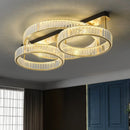 GobekUsa Gold Crystal Copper Ceiling Lamps LED Modern Home Room Decor Lighting