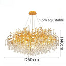 GobekUsa Gloss Light Luxury Crystal Ceiling Chandelier for Living Room & Dining Room
