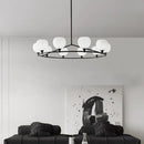GobekUsa Brass and White Glass Pendant Lamp with Adjustable Height