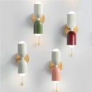 GobekUsa Cream Zipper Wooden Wall Lamp for Bedroom Living Room Hallway Illumination