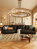 GobekUsa Gold Crystal Ceiling Chandelier LED Light Fixture for Luxury Home Decor