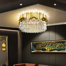 GobekUsa Gold Crystal Round LED Ceiling Light Fixture for Modern Living Room