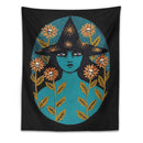GobekUsa Blue Witches Botanical Tapestry Wall Hanging for Home Room Decor and Aesthetic Magic