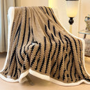 GobekUsa Jacquard Blanket: Winter Thickened Lamb Wool Nap Shawl for Living Room