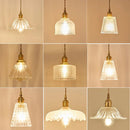 Nordic Glass Pendant Light in Brown and Polished Chrome