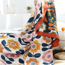 GobekUsa Japanese Cotton Gauze Flower Blanket: Soft and Breathable Summer Throw