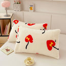 GobekUsa Cozy Winter Plush Pillowcase: Nordic Printed Milk Velvet Soft Home Decor