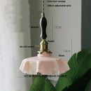 GobekUsa Green Flower Glass Pendant Light - Modern Kitchen Bar Restaurant Hanging Lamp