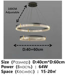 GobekUsa Black Acrylic LED Pendant Light for Modern Home Decor