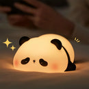 GobekUsa Cute Panda Silicone LED Night Light USB Rechargeable Timer Sleep Lamp