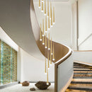 GobekUsa Golden LED Tapered Chandelier for Modern Living Room & Kitchen Lighting