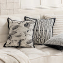 GobekUsa Geometric Jacquard Embroidered Pillow Cover in Modern Minimalist Black and White Style