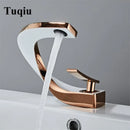 GobekUsa Brass Bathroom Basin Faucet in Elegant Rose Gold Finish