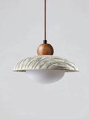 GobekUsa Cement Pendant Chandelier: Wabi-sabi Style Round Dining Table Lighting Fixture