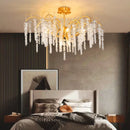 GobekUsa Crystal Wistaria Ceiling Chandelier - Artistic Branch Design Pendant Lighting for Home Decor