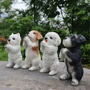 GobekUsa Dog Sculpture for Home Decor - Lifelike Resin Pup Figurine Craft