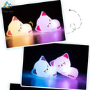 GobekUsa Cat LED Night Light - USB Rechargeable, Seven Colors, Soft Silicone