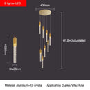 GobekUsa Crystal Staircase Chandelier: Modern Loft Hanging Lamps with Gold Finish