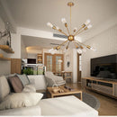 GobekUsa Gold Satellite Pendant LED Ceiling Lamp for Modern Living Room & Kitchen Decor