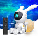 GobekUsa Galaxy Bunny Astronaut Projector: Moon and Star Night Light for Children