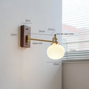 GobekUsa Canopy LED Wall Light, Walnut Ash Wood, Pull Chain Switch, Left Right Rotate