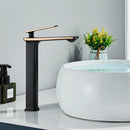 GobekUsa Black Rose Gold Basin Faucet: Modern Deck Mounted Sink Mixer Tap for Luxury Bathrooms