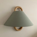 GobekUsa Beech Wood Wall Lamp: Wabi-sabi Style Fabric Art for Living Room, Bedroom, or Porch