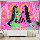 GobekUsa Kawaii Women Tapestry Anime Girl Illustration Aesthetic Art Hippie Dorm Decor