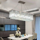 Modern Silver Crystal Chain Pendant Chandelier