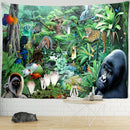 GobekUsa Dinosaur Age Tapestry Wall Hanging Abstract Art Animal Psychedelic Mystery Tapiz